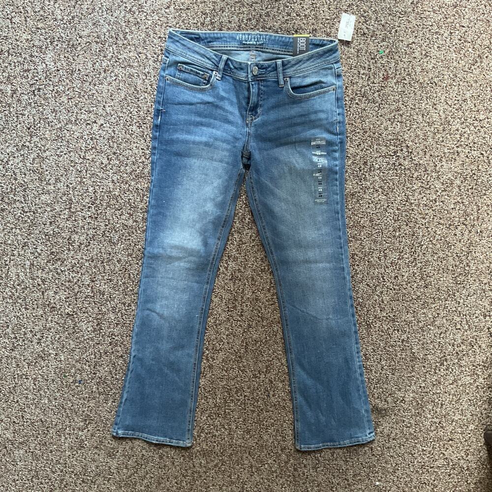 Aeropostale Bootcut Jeans 4 Regular Low Rise Flared Stretch Denim NWT